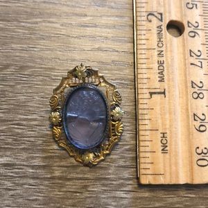 Antique vintage Art Deco gold cameo brooch